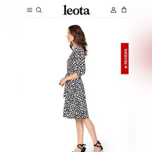 NWT Leota zig zag b&w wrap midi dress. Wrinkle free !